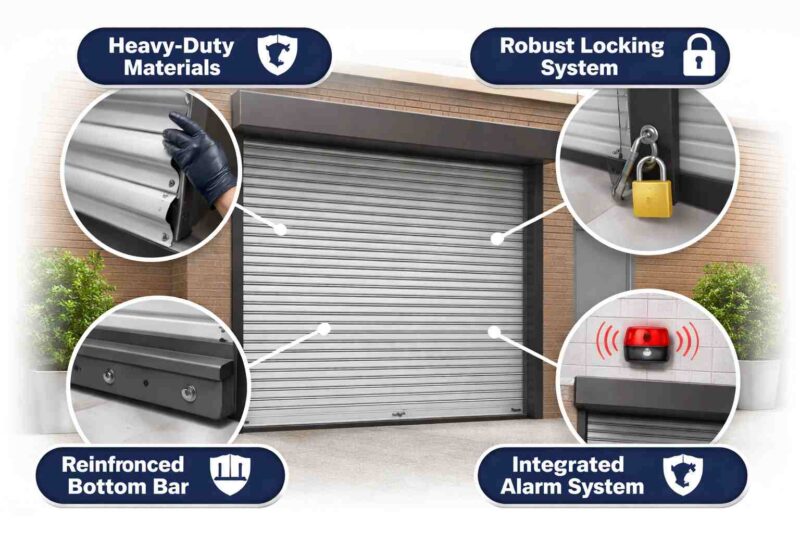 commercial roller shutter security features