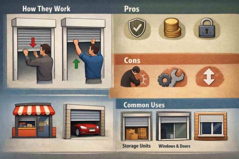 how pull push rolling shutters work