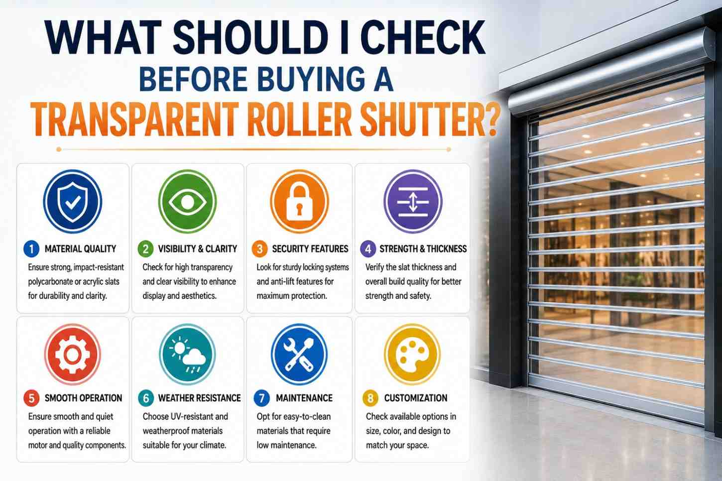 transparent roller shutter